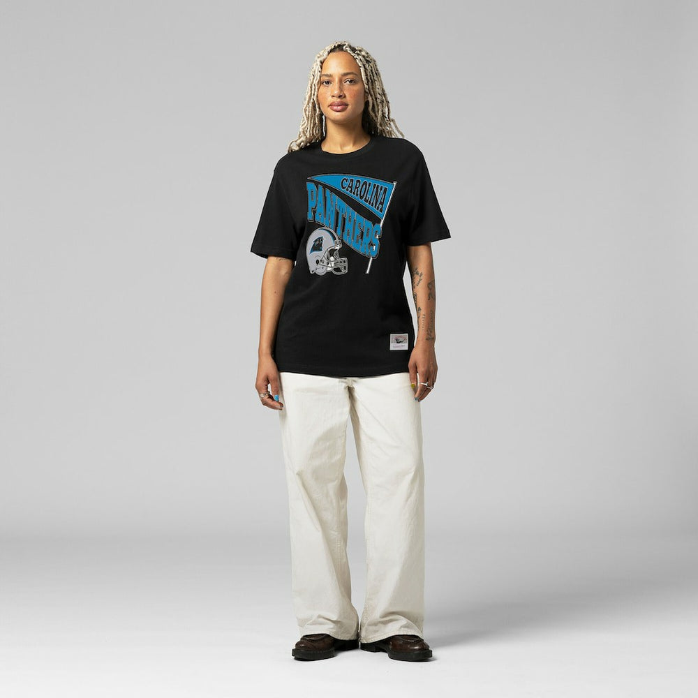 Carolina Panthers Women's Team Dynamic Boyfriend T-Shirt Black - Mitchell & Ness