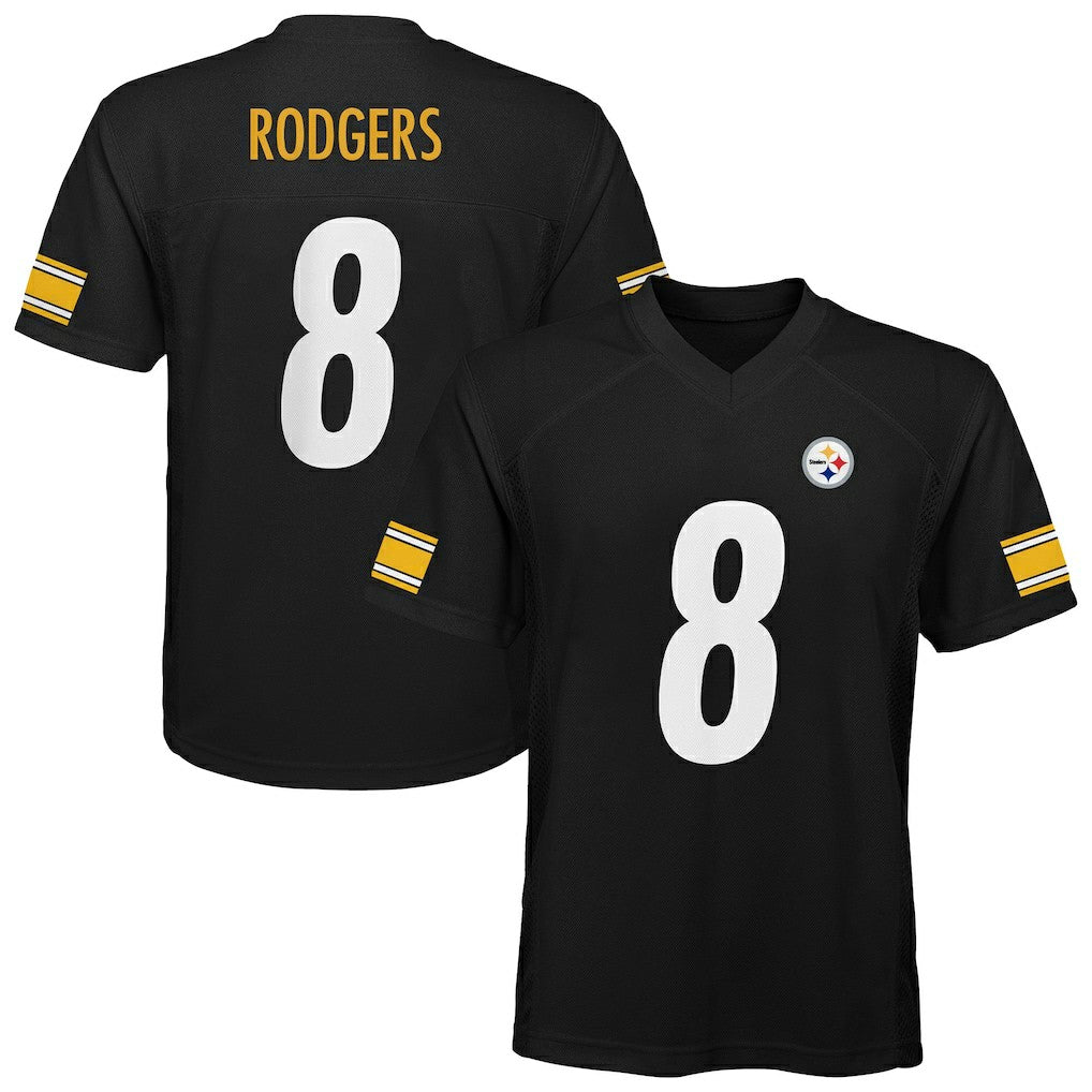 Aaron Rodgers Pittsburgh Steelers Outerstuff Youth Replica Player Jersey Black - NFL