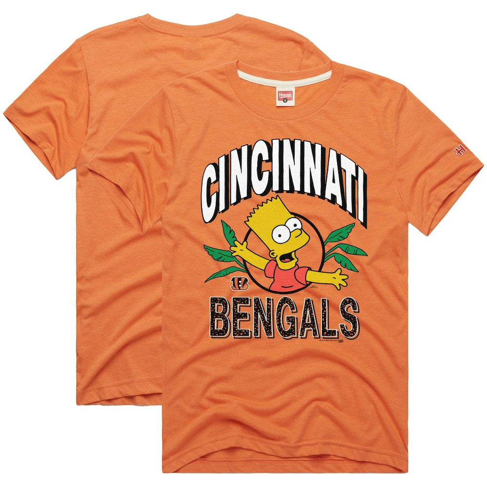 Cincinnati Bengals Homage x The Simpsons Unisex Tri-Blend T-Shirt Orange - NFL