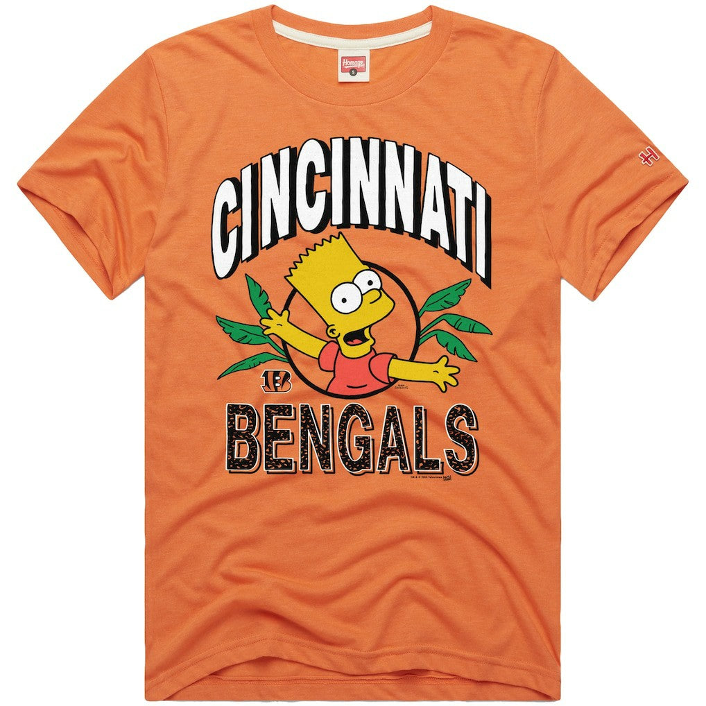 Cincinnati Bengals Homage x The Simpsons Unisex Tri-Blend T-Shirt Orange - NFL