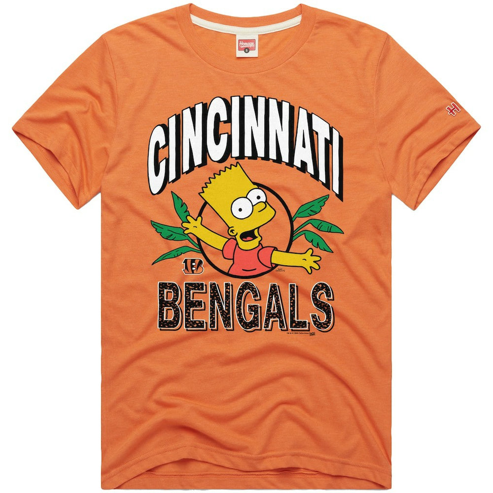 Cincinnati Bengals Homage x The Simpsons Unisex Tri-Blend T-Shirt Orange - NFL