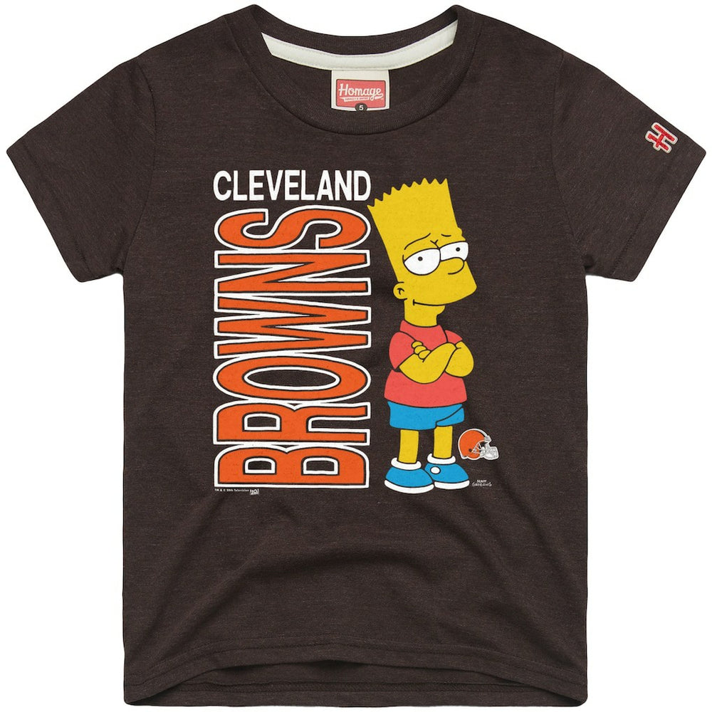 Cleveland Browns Homage x The Simpsons Unisex Tri-Blend T-Shirt Brown - NFL