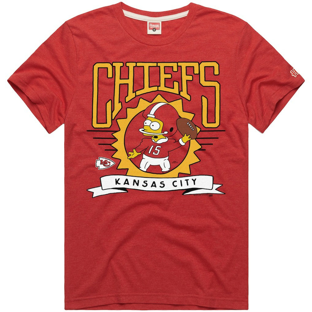 Kansas City Chiefs Homage x The Simpsons Unisex Tri-Blend T-Shirt Red - NFL