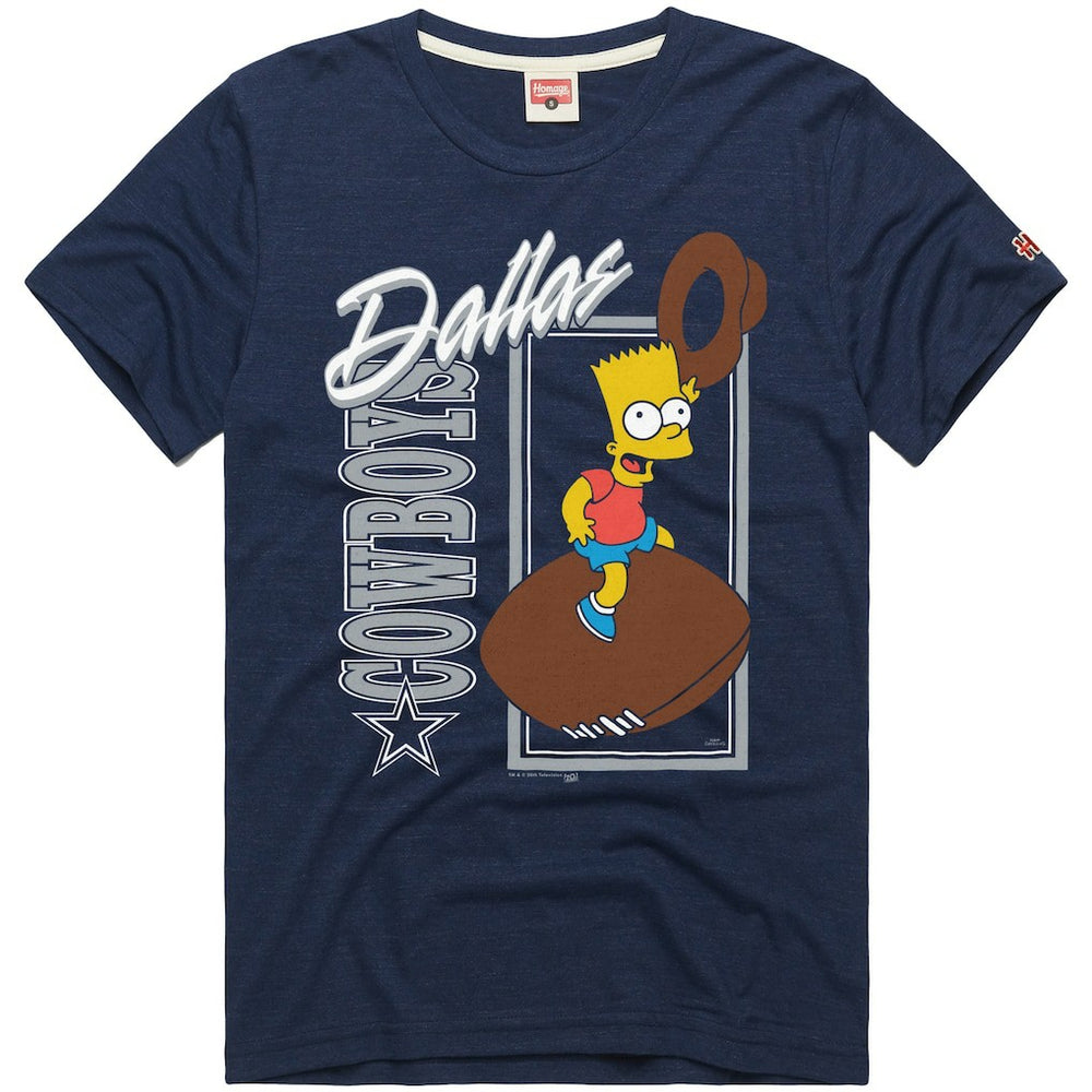 Dallas Cowboys Homage x The Simpsons Unisex Tri-Blend T-Shirt Navy - NFL