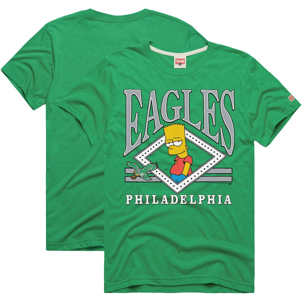 Philadelphia Eagles Homage x The Simpsons Unisex Tri-Blend T-Shirt Kelly Green - NFL