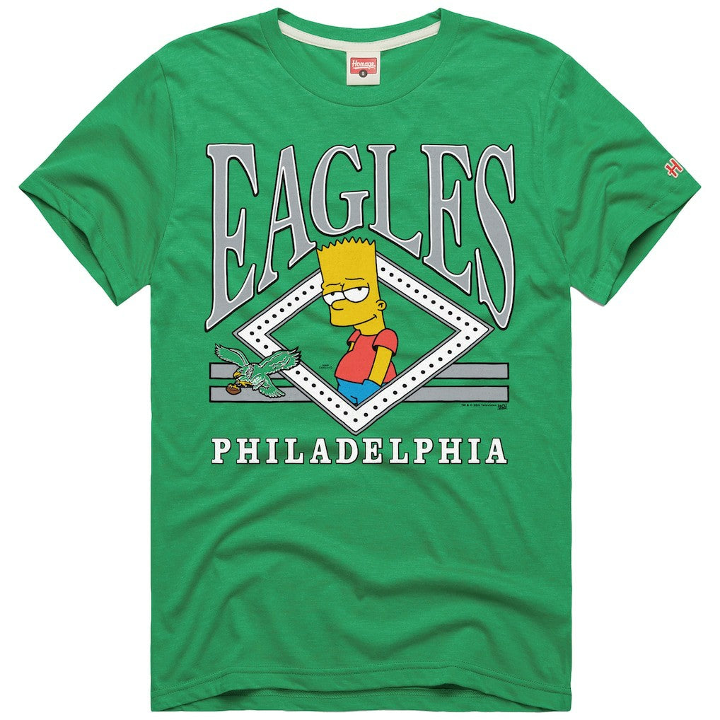 Philadelphia Eagles Homage x The Simpsons Unisex Tri-Blend T-Shirt Kelly Green - NFL