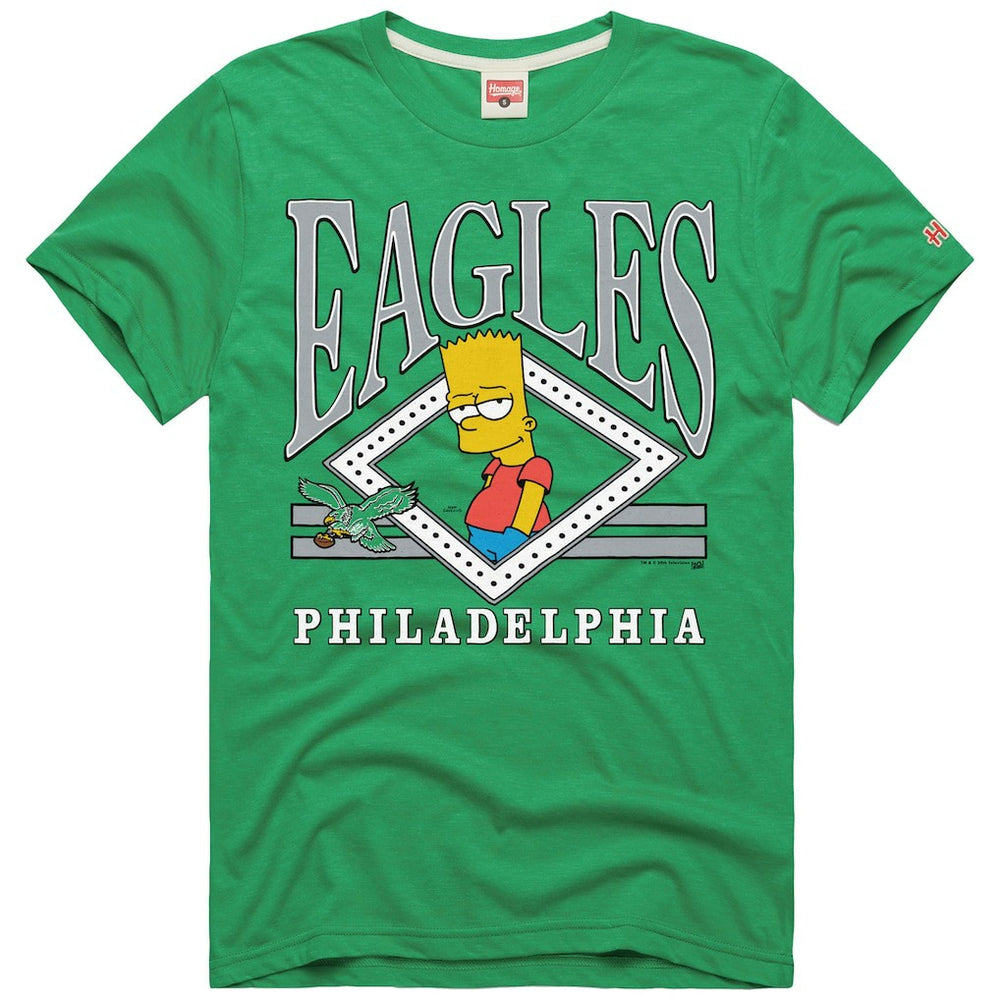Philadelphia Eagles Homage x The Simpsons Unisex Tri-Blend T-Shirt Kelly Green - NFL