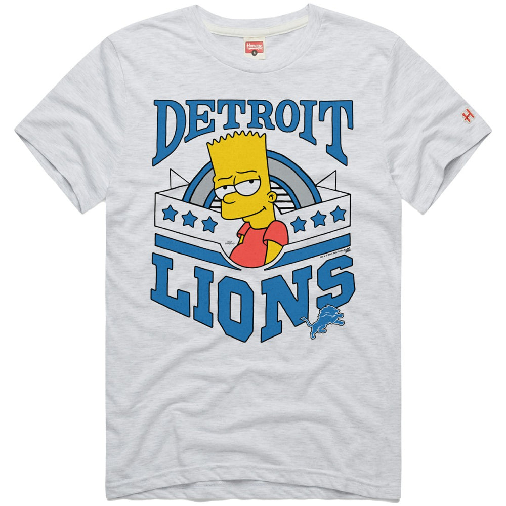 Detroit Lions Homage x The Simpsons Unisex Tri-Blend T-Shirt White - NFL