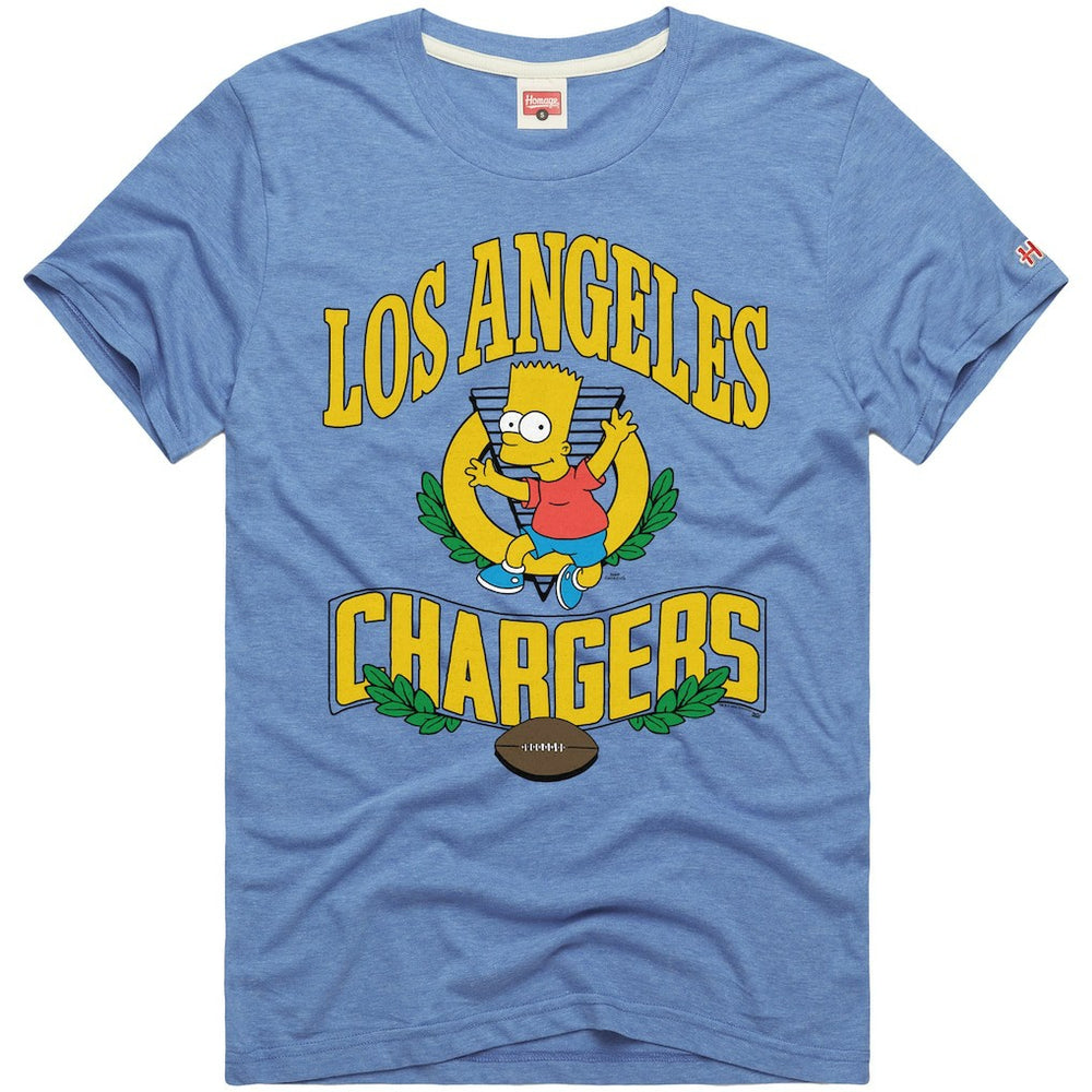 Los Angeles Chargers Homage x The Simpsons Unisex Tri-Blend T-Shirt Powder Blue - NFL
