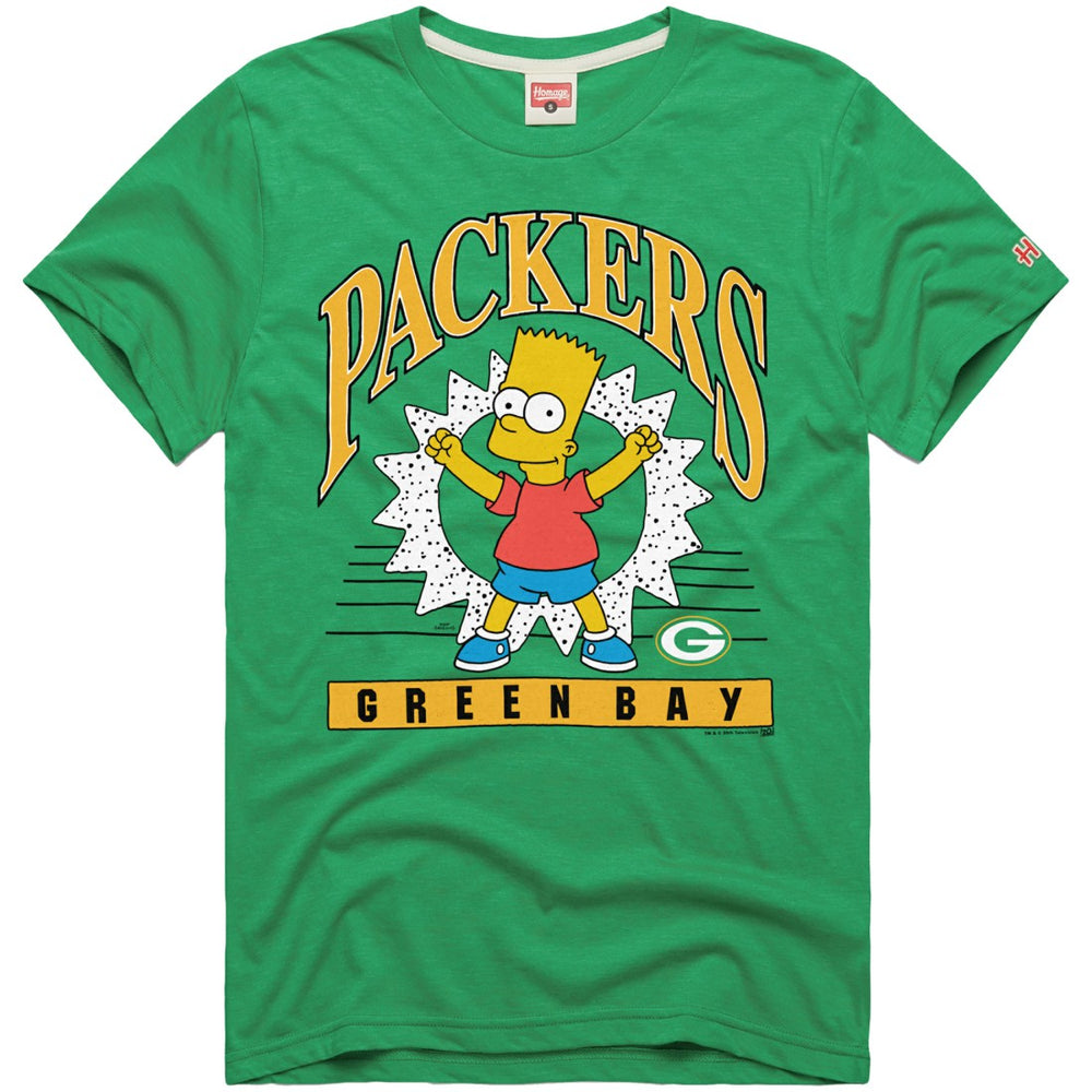 Green Bay Packers Homage x The Simpsons Unisex Tri-Blend T-Shirt Green - NFL