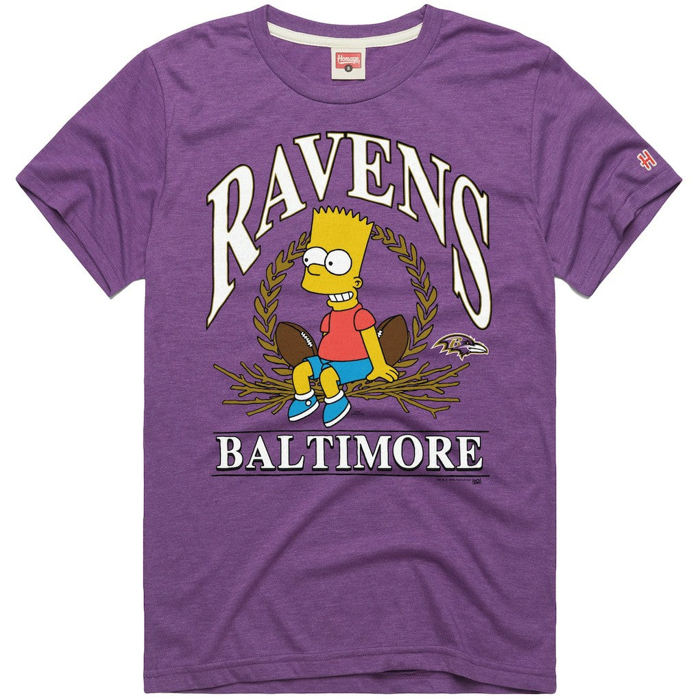 Baltimore Ravens Homage x The Simpsons Unisex Tri-Blend T-Shirt Purple - NFL