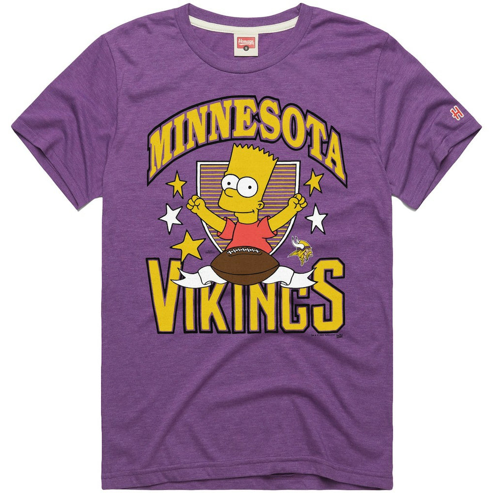 Minnesota Vikings Homage x The Simpsons Unisex Tri-Blend T-Shirt Purple - NFL