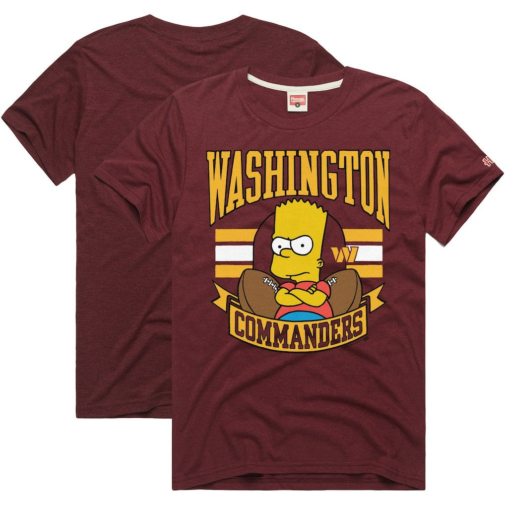 Washington Commanders Homage x The Simpsons Unisex Tri-Blend T-Shirt Burgundy - NFL
