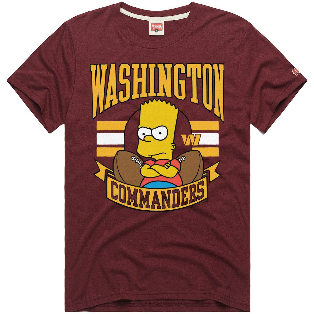 Washington Commanders Homage x The Simpsons Unisex Tri-Blend T-Shirt Burgundy - NFL