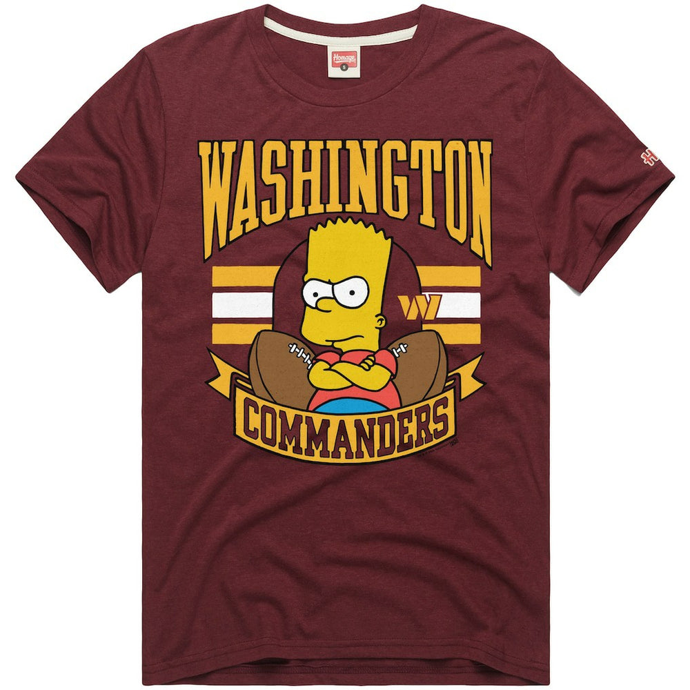 Washington Commanders Homage x The Simpsons Unisex Tri-Blend T-Shirt Burgundy - NFL