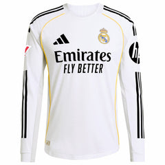 Adidas Kylian Mbappé Real Madrid 2025/26 Home Long Sleeve Player Jerseys - White