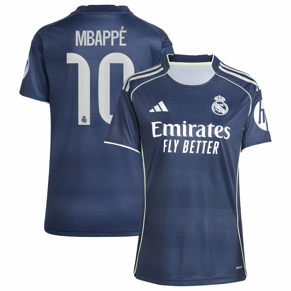 Adidas Kylian Mbappé Real Madrid Women's 2025/26 Away Replica Player Jerseys - Blue