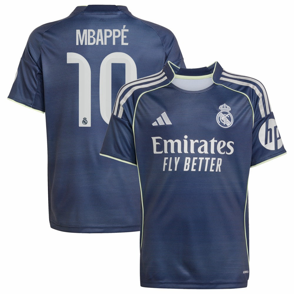 Adidas Kylian Mbappé Real Madrid Youth 2025/26 Away Replica Player Jerseys - Blue