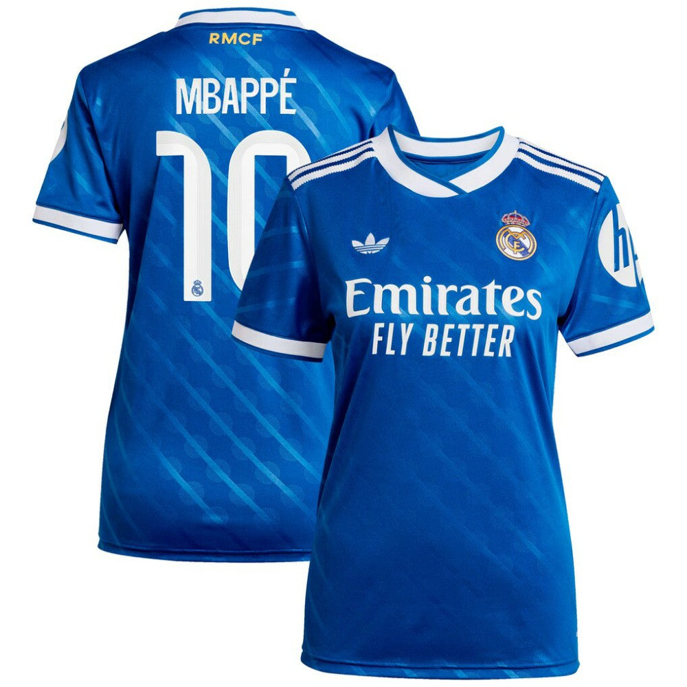 Adidas Kylian Mbappé Real Madrid Women's 2025/26 Third Replica Player Jerseys - Blue