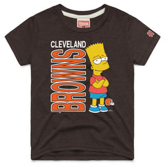 Cleveland Browns Homage x The Simpsons Youth Tri-Blend T-Shirt Brown - NFL
