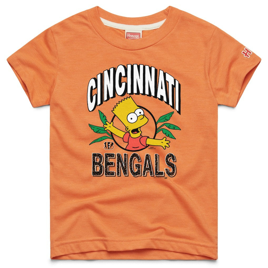Cincinnati Bengals Homage x The Simpsons Youth Tri-Blend T-Shirt Orange - NFL