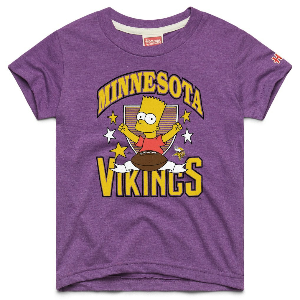 Minnesota Vikings Homage x The Simpsons Youth Tri-Blend T-Shirt Purple - NFL