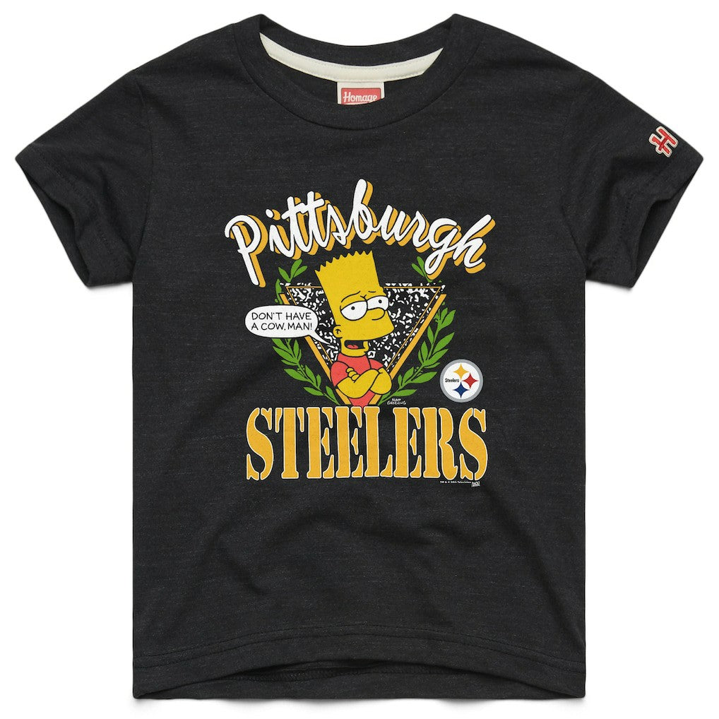 Pittsburgh Steelers Homage x The Simpsons Youth Tri-Blend T-Shirt Black - NFL