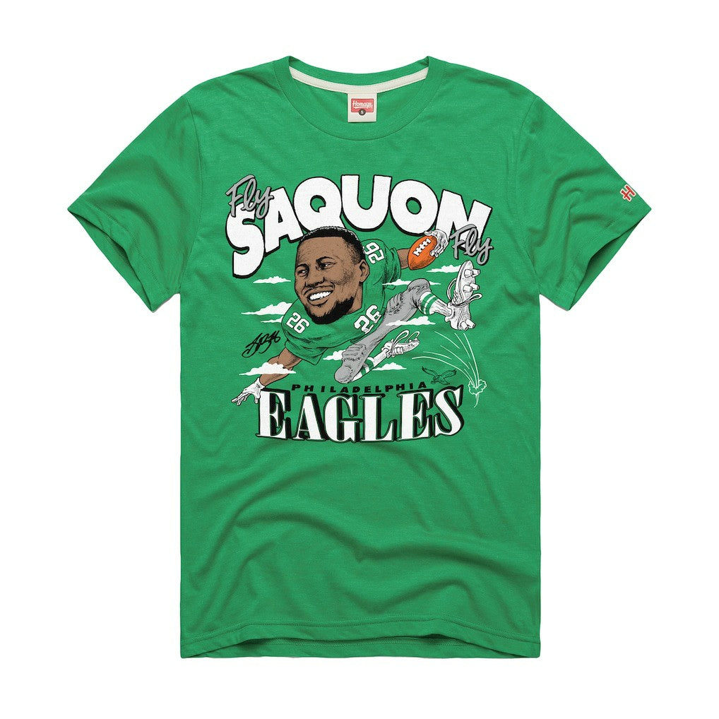 Saquon Barkley Philadelphia Eagles Homage Unisex Caricature Player Graphic Tri-Blend T-Shirt Kelly Green - NFL