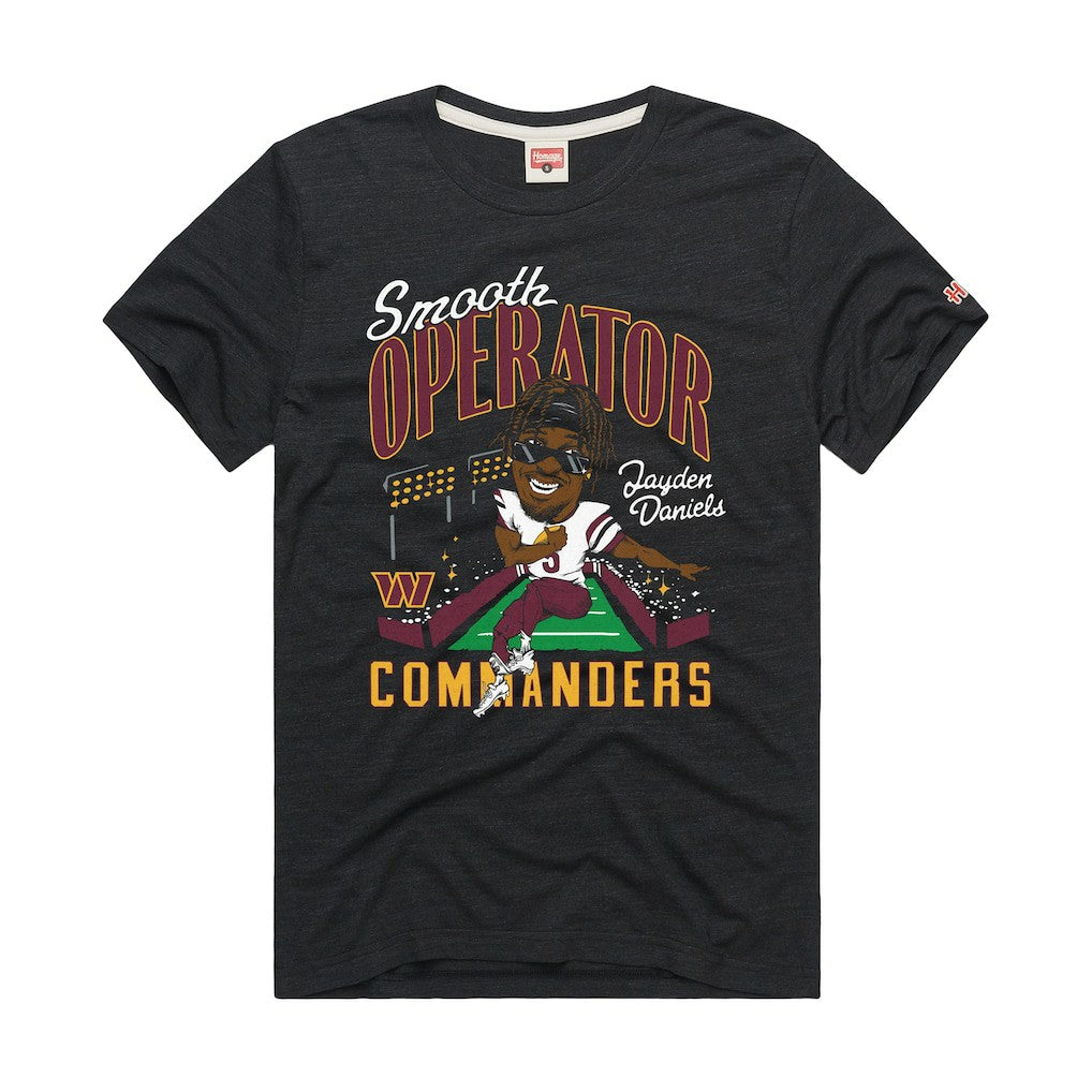 Jayden Daniels Washington Commanders Homage Unisex Caricature Player Graphic Tri-Blend T-Shirt Charcoal - NFL