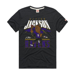 Lamar Jackson Baltimore Ravens Homage Unisex Caricature Player Graphic Tri-Blend T-Shirt Charcoal - NFL