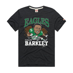 Saquon Barkley Philadelphia Eagles Homage Unisex Caricature Player Graphic Tri-Blend T-Shirt Charcoal - NFL