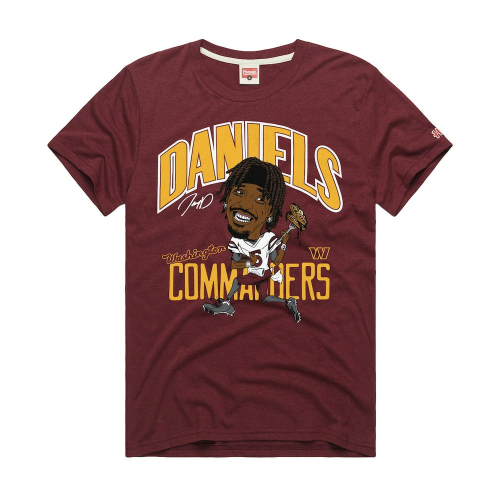 Jayden Daniels Washington Commanders Homage Unisex Caricature Player Graphic Tri-Blend T-Shirt Burgundy - NFL