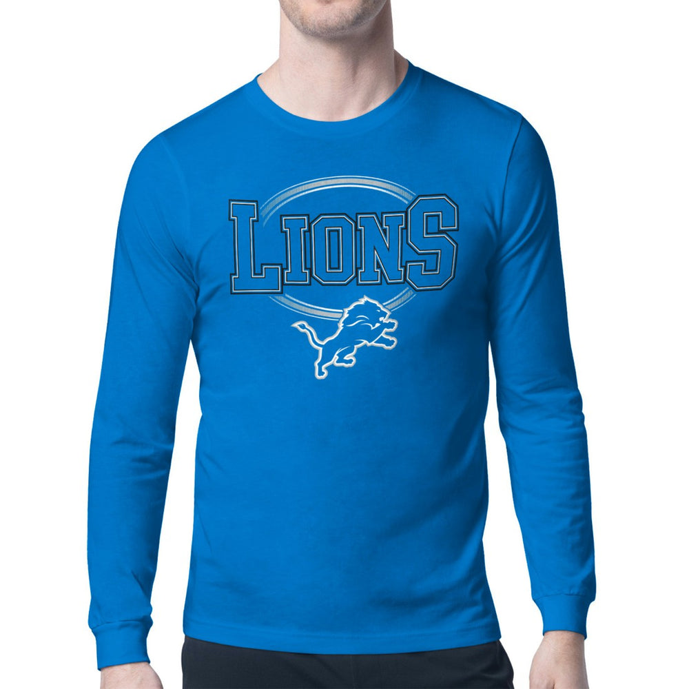 Detroit Lions Starter Team Track Graphic Long Sleeve T-Shirt Blue - NFL