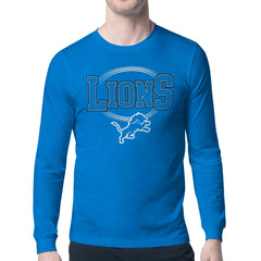 Detroit Lions Starter Team Track Graphic Long Sleeve T-Shirt Blue - NFL
