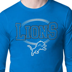 Detroit Lions Starter Team Track Graphic Long Sleeve T-Shirt Blue - NFL
