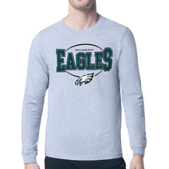 Philadelphia Eagles Starter Team Track Graphic Long Sleeve T-Shirt Heather Gray - NFL