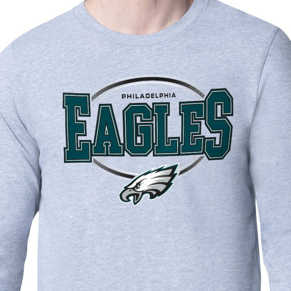 Philadelphia Eagles Starter Team Track Graphic Long Sleeve T-Shirt Heather Gray - NFL