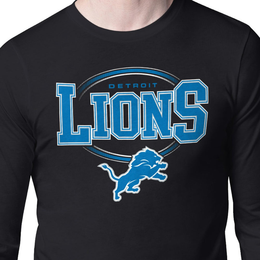 Detroit Lions Starter Team Track Graphic Long Sleeve T-Shirt Black - NFL