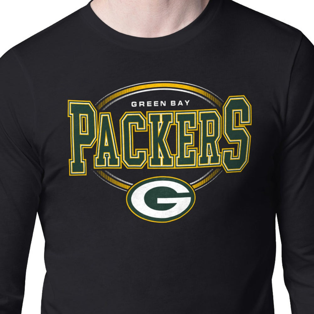 Green Bay Packers Starter Team Track Graphic Long Sleeve T-Shirt Black - NFL