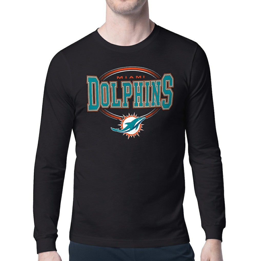 Miami Dolphins Starter Team Track Graphic Long Sleeve T-Shirt Black - NFL
