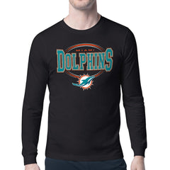 Miami Dolphins Starter Team Track Graphic Long Sleeve T-Shirt Black - NFL
