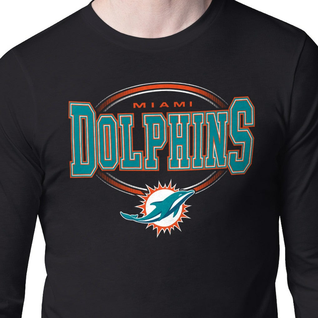 Miami Dolphins Starter Team Track Graphic Long Sleeve T-Shirt Black - NFL