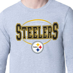 Pittsburgh Steelers Starter Team Track Graphic Long Sleeve T-Shirt Heather Gray - NFL