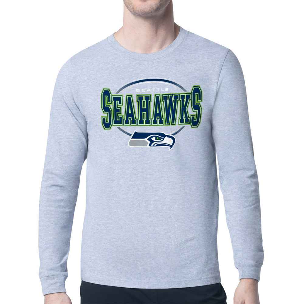 Seattle Seahawks Starter Team Track Graphic Long Sleeve T-Shirt Heather Gray - NFL