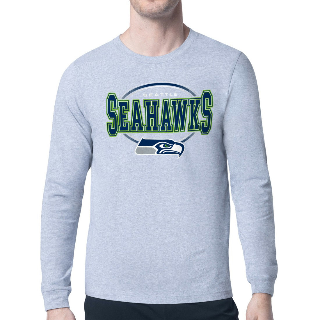 Seattle Seahawks Starter Team Track Graphic Long Sleeve T-Shirt Heather Gray - NFL