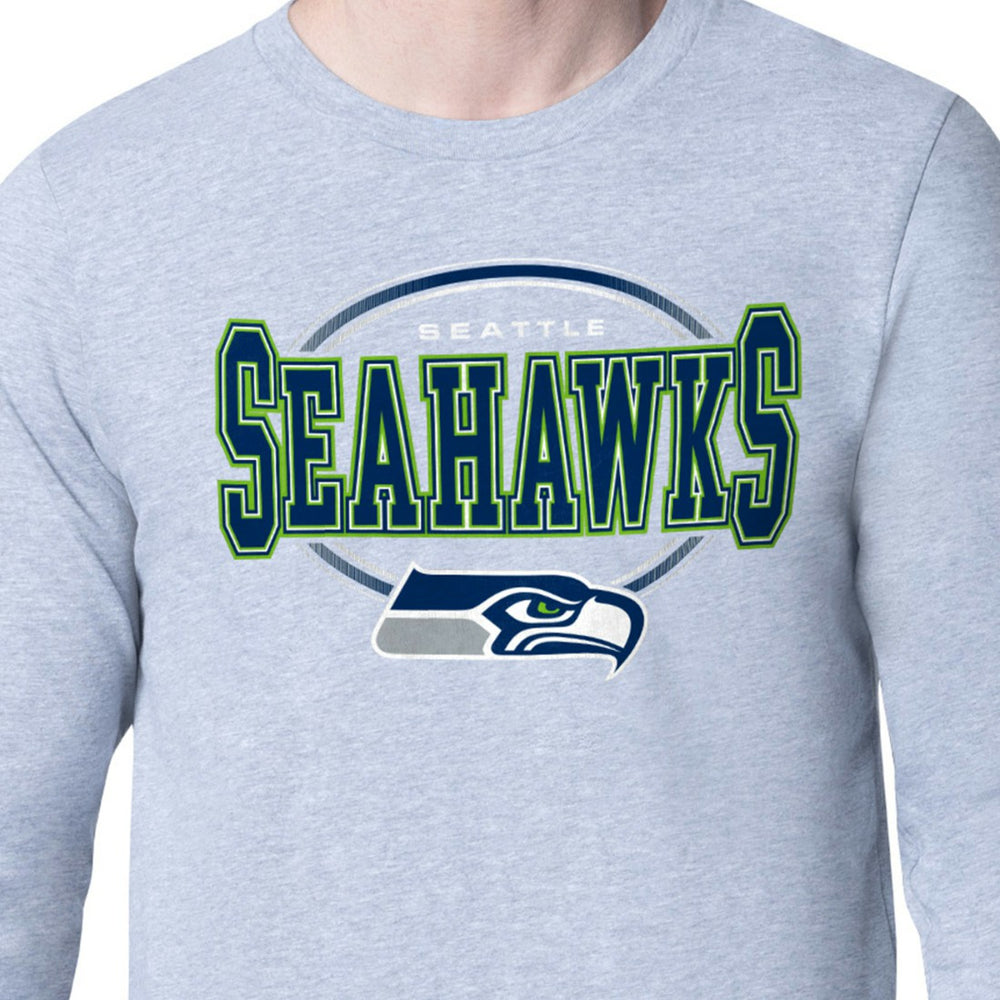 Seattle Seahawks Starter Team Track Graphic Long Sleeve T-Shirt Heather Gray - NFL