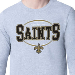 New Orleans Saints Starter Team Track Graphic Long Sleeve T-Shirt Heather Gray - NFL