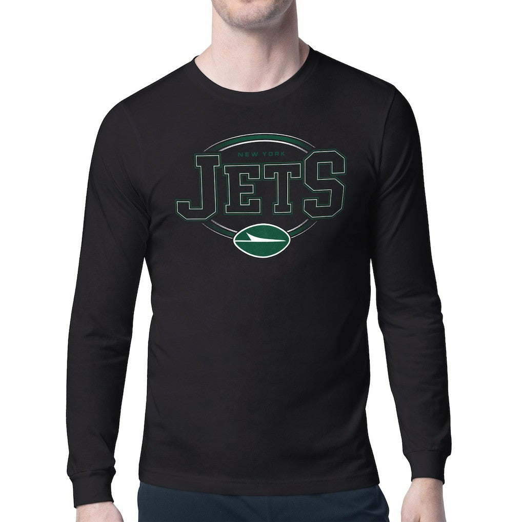 New York Jets Starter Team Track Graphic Long Sleeve T-Shirt Black - NFL