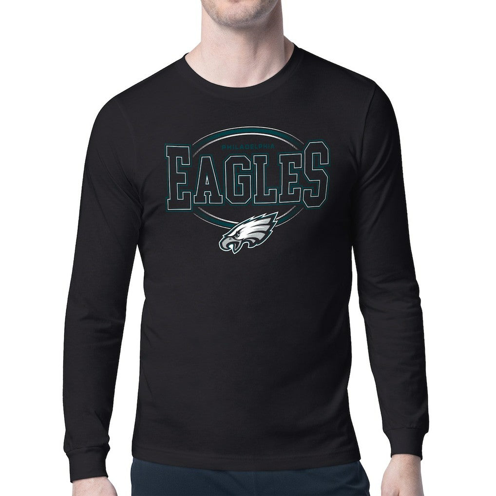 Philadelphia Eagles Starter Team Track Graphic Long Sleeve T-Shirt Black - NFL