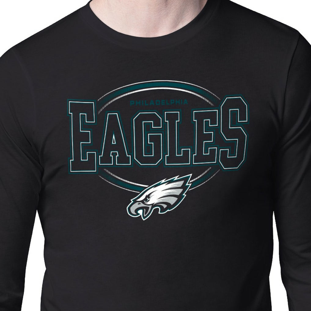 Philadelphia Eagles Starter Team Track Graphic Long Sleeve T-Shirt Black - NFL